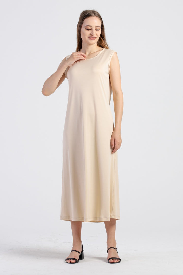 MDS Women Petticoat Lined Dress - Beige - Waterloo