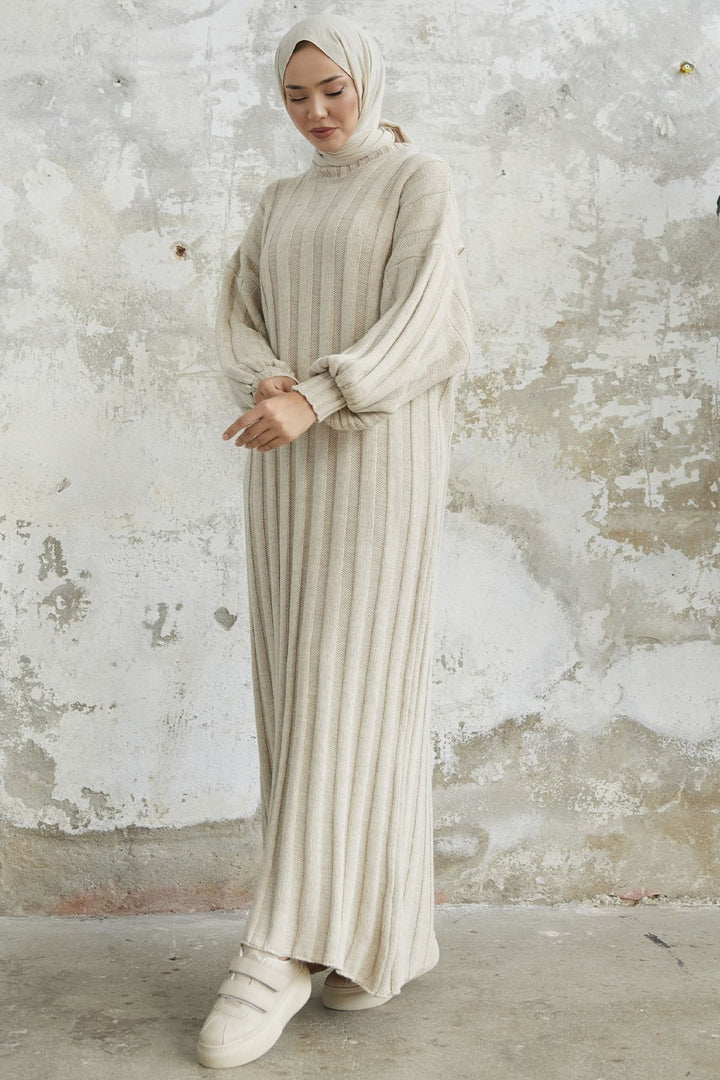 MDS Women Lovisa Ribbed Knit Dress - Cream - Batumi