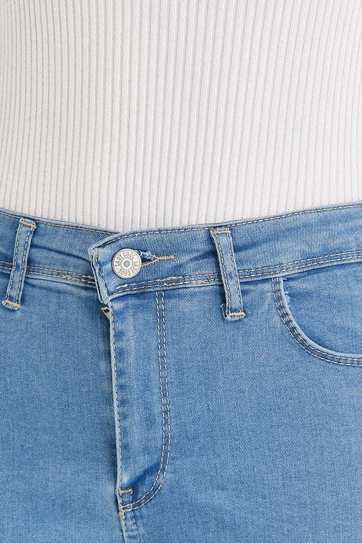 MDS Women Skinny Fit Stretch Denim Jeans - Light Blue - Smyrna
