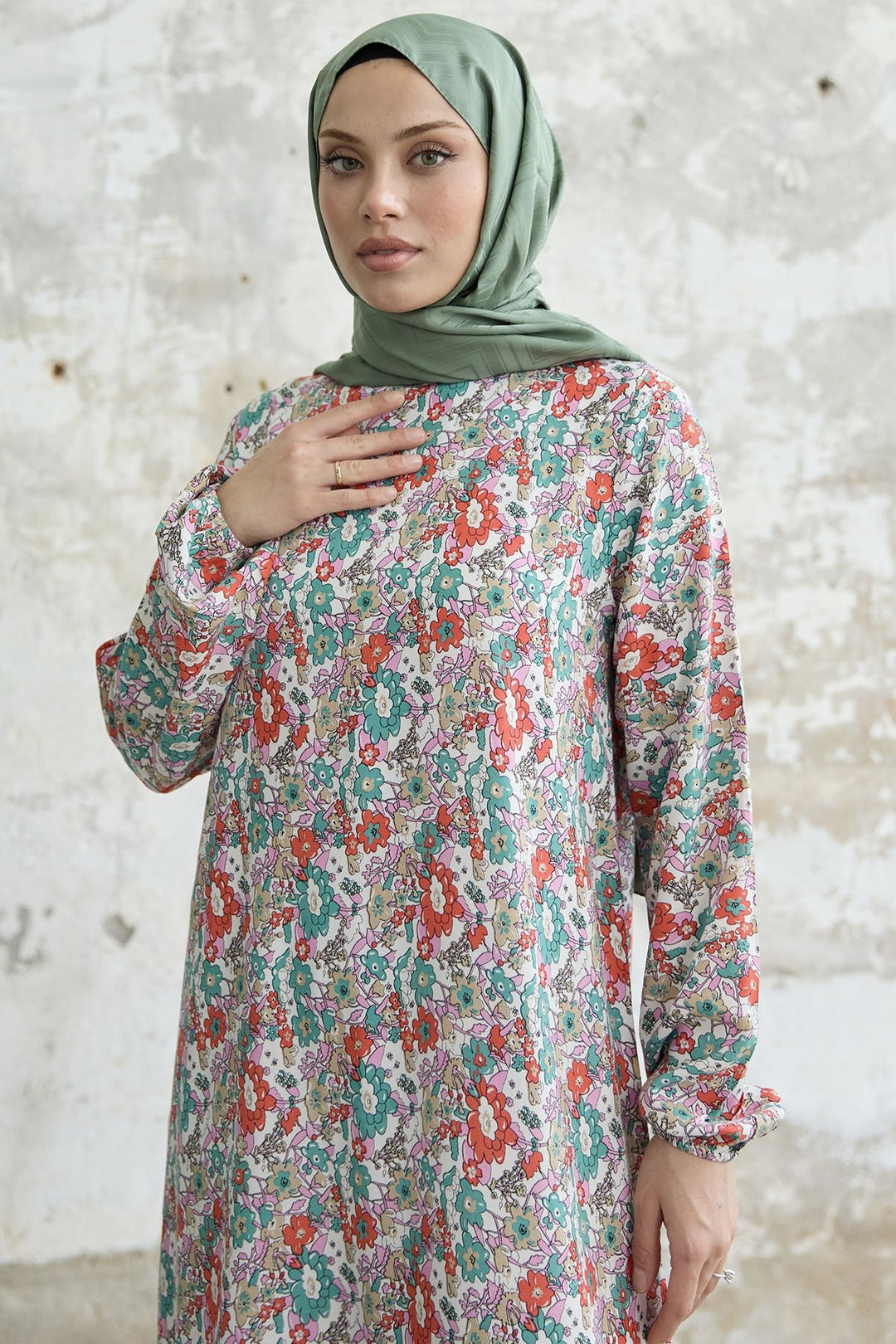 MDS Women Mixed Crispy Floral Viscose Dress - Pink - Manchester