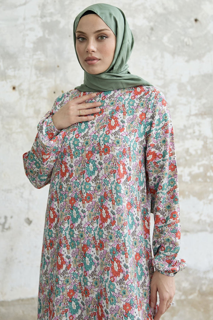 MDS Women Mixed Crispy Floral Viscose Dress - Pink - Manchester