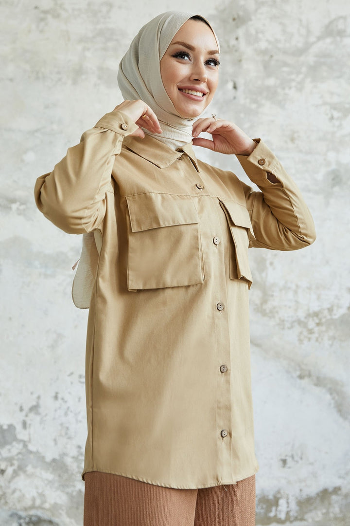 MDS Women Marley Tote Pocket Detail Jacket - Beige - Neuilly-sur-Marne