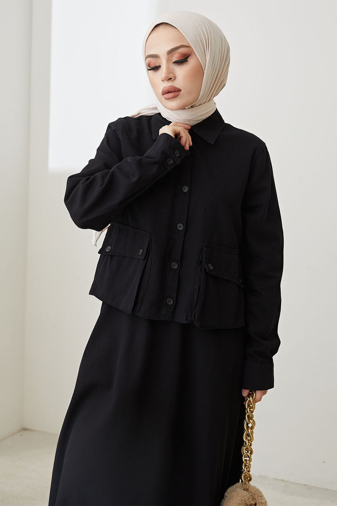 MDS Women Buttoned Elsa Linen Suit - Black - Swadlincote