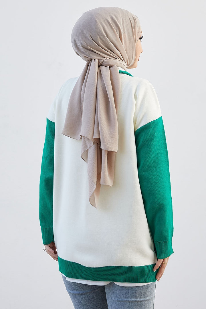 MDS Women M College Knit Cardigan - Green - Mieres