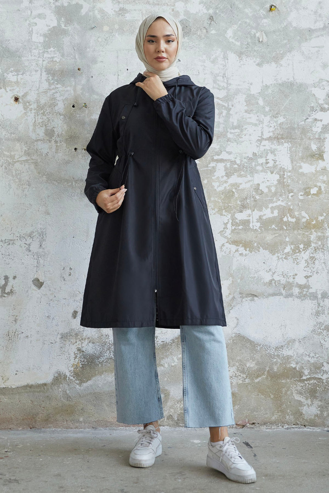 MDS Women Rufina Patterned Pocket Trench Coat - Black - Brossard