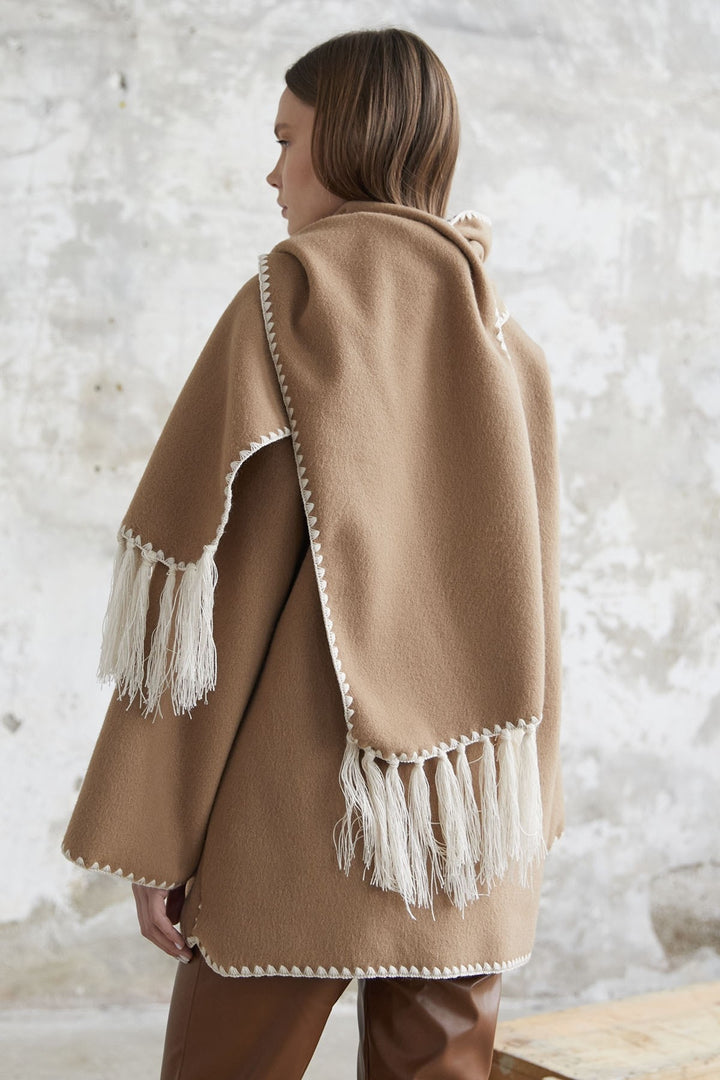 MDS Women Alira Quilted Coat - Camel - La Rinconada