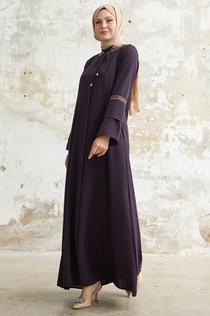 MDS Women Purple Abaya with Lace Detail - Lluchmayor
