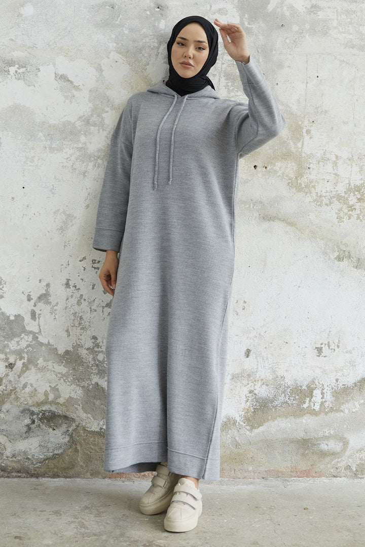 MDS Women Ivona Hooded Knit Dress - Gray - Le Cannet