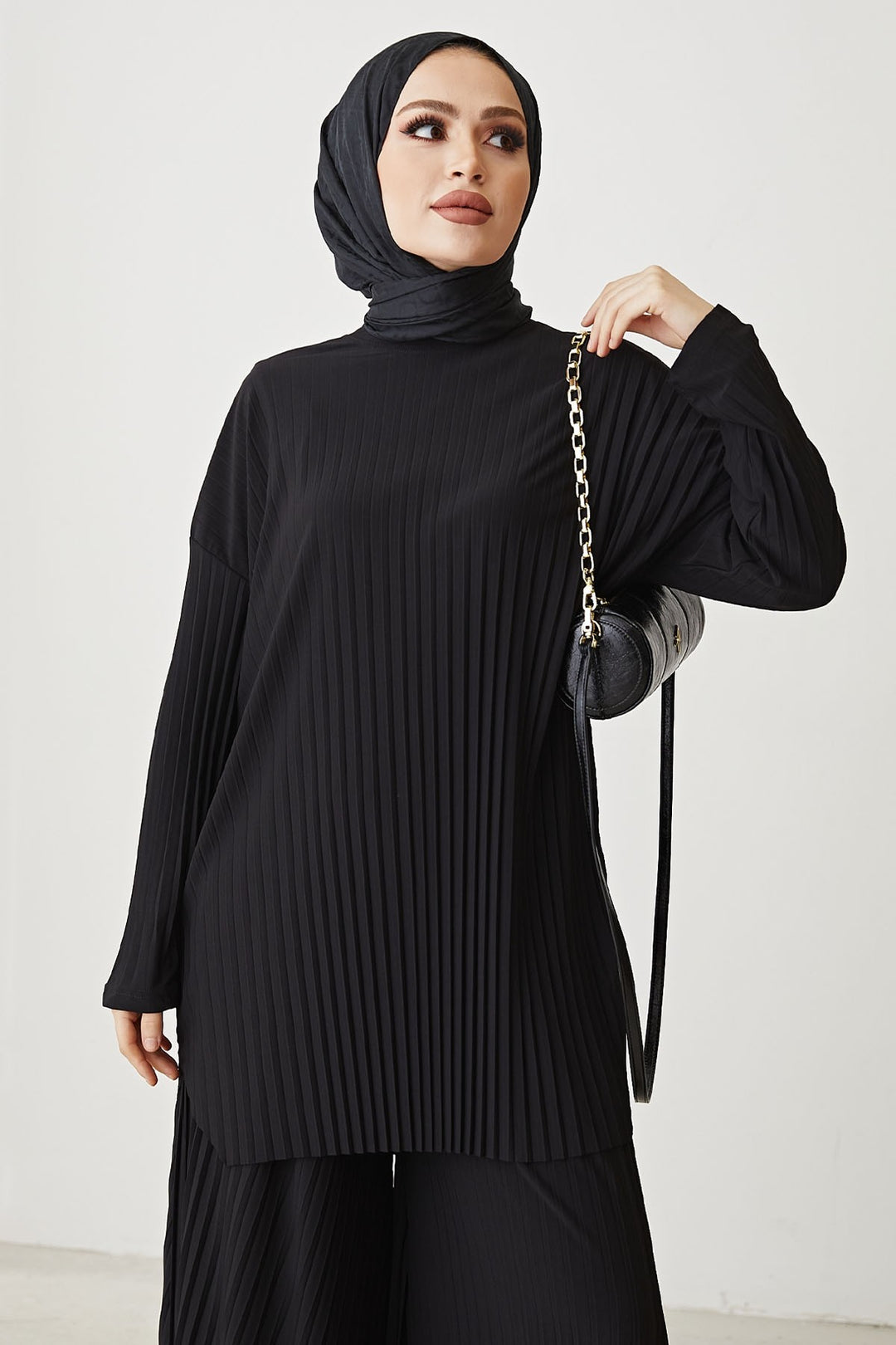 MDS Women Mila Embroidered Pants Tunic Set - Black - Bethesda