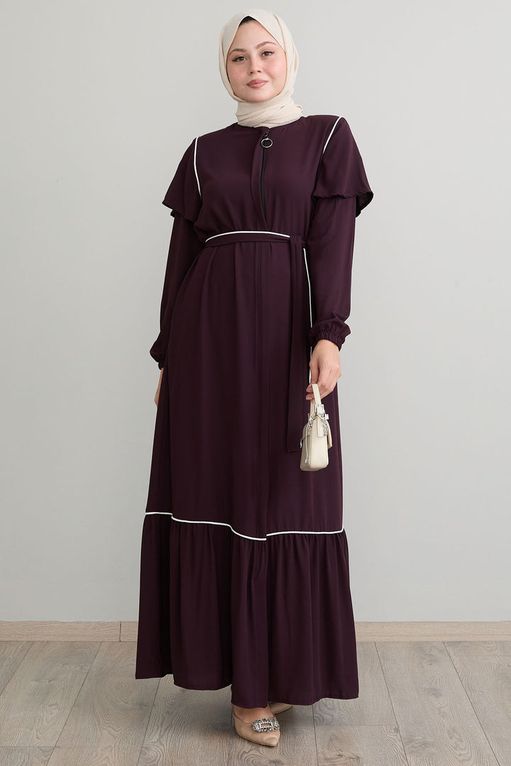 MDS Women Sleeveless Detailed Purple Abaya - Saint-Martin-d’Hères