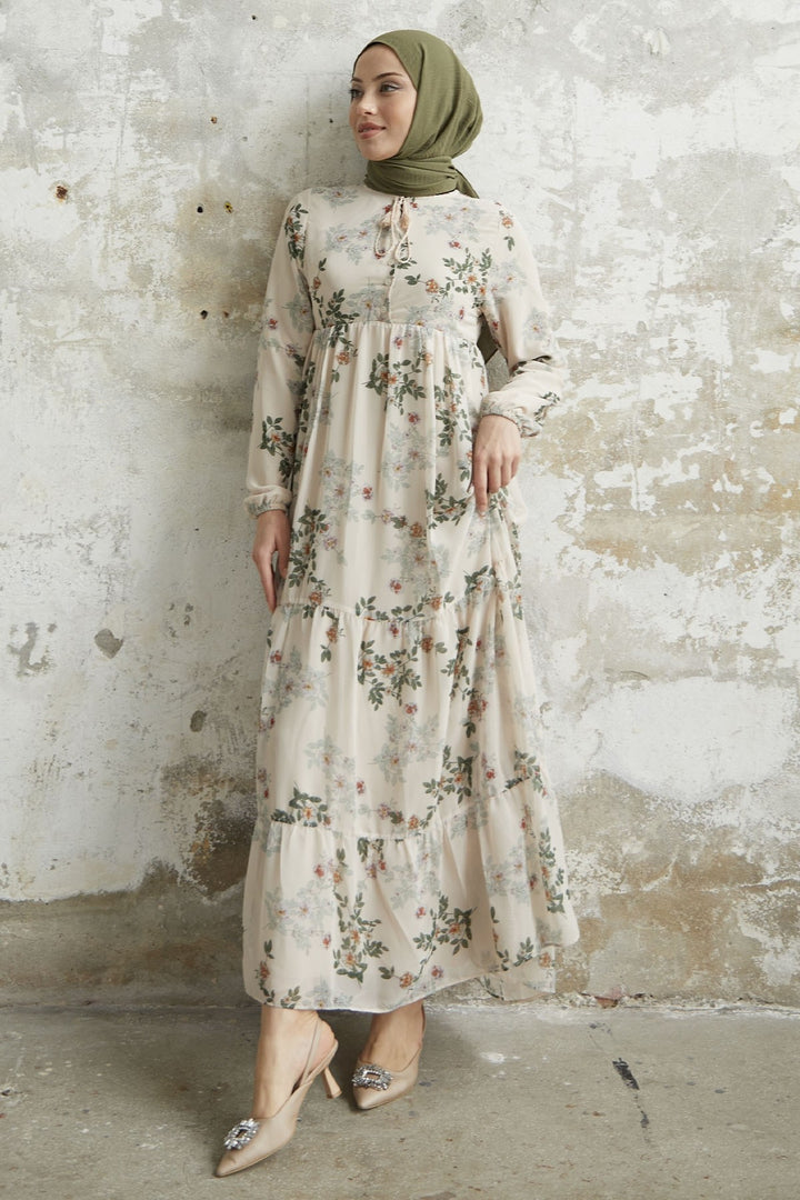 MDS Women Lavi Tassel Detail Chiffon Dress - Green - Bracknell