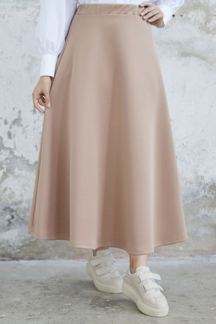 MDS Women Elly Scuba Skirt - Camel - Milton