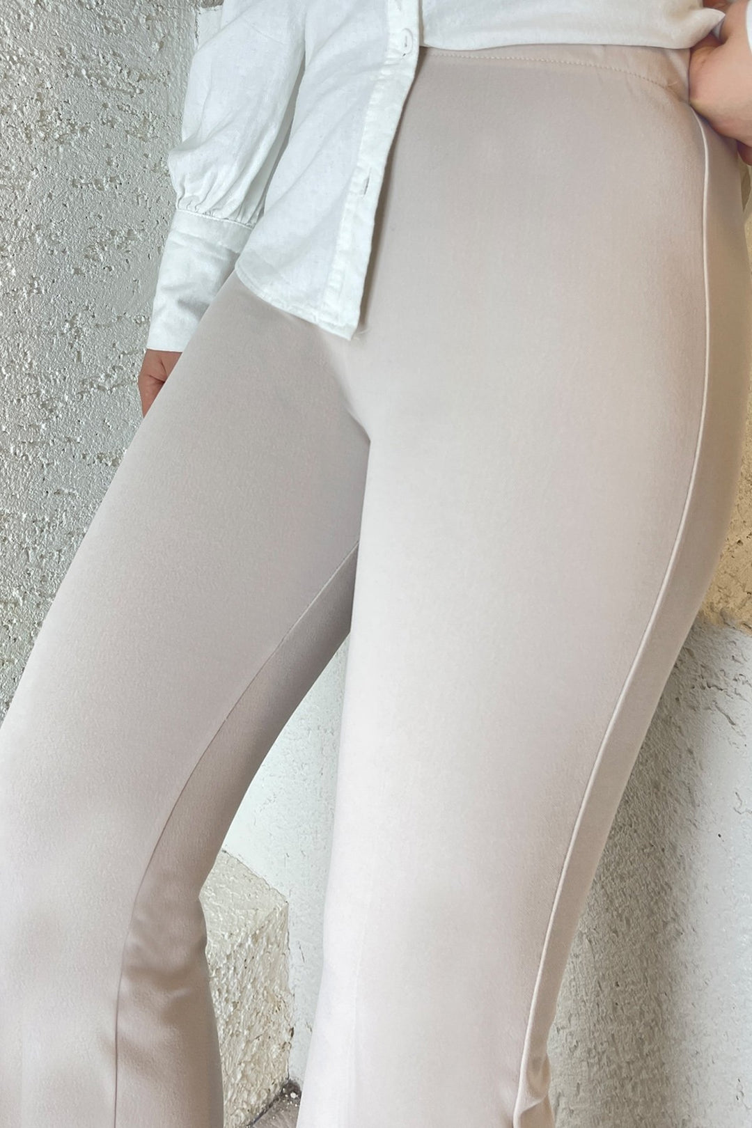 MDS Women Spanish Flare Scuba Pants - Stone - Danville