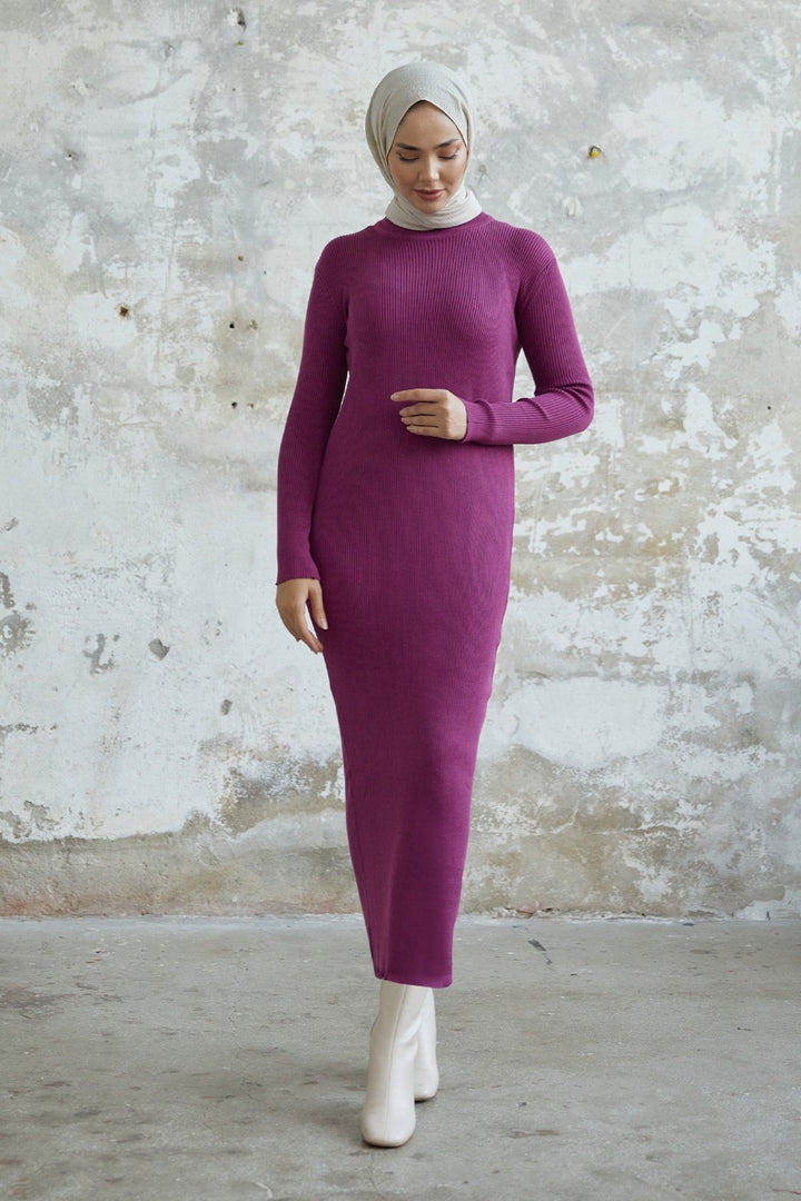 MDS Women Loyes Threaded Knit Dress - Purple - Rovereto