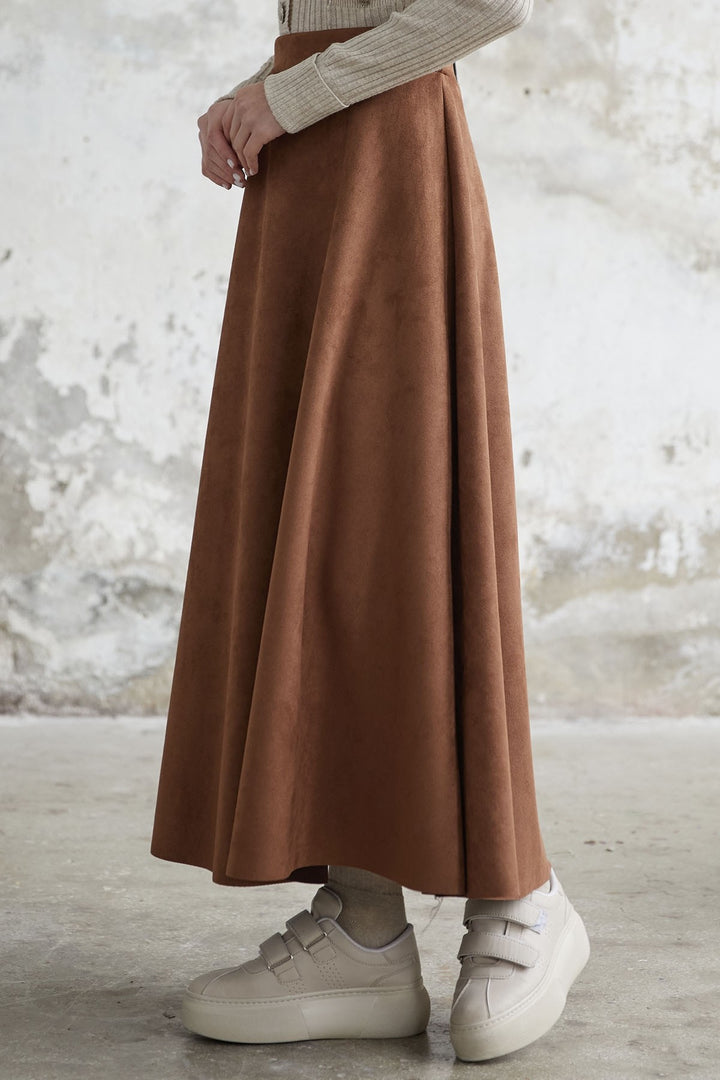 MDS Women Elisha Suede Skirt - Beige - Bagneux