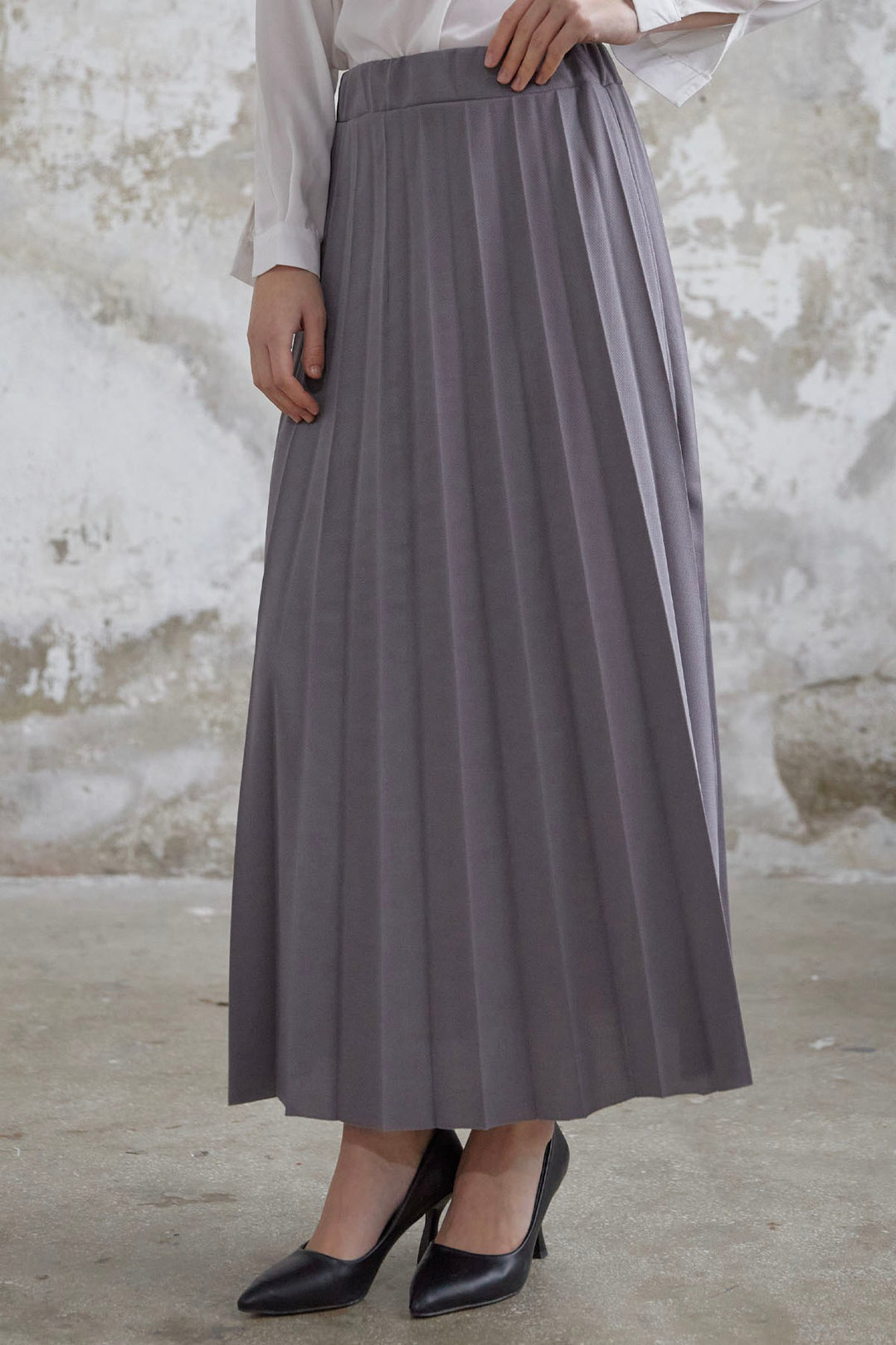 MDS Women Luisa Beli Rubber Waist Pleated Skirt - Grey - North Port