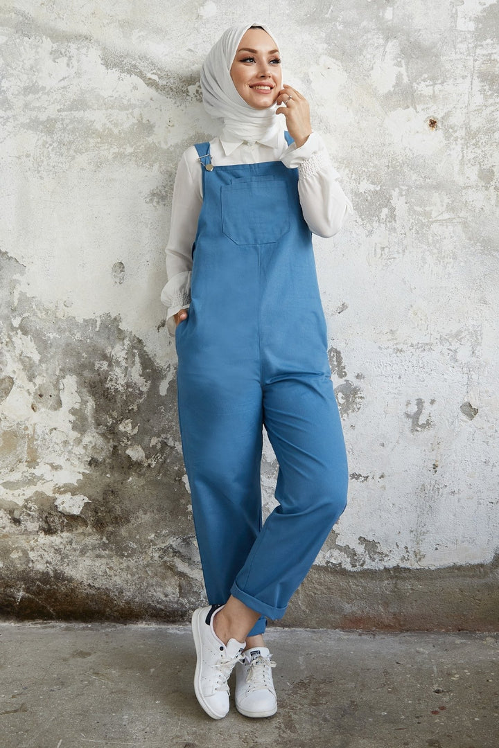 MDS Women Lindy Overall with Straps - Blue - Suhl