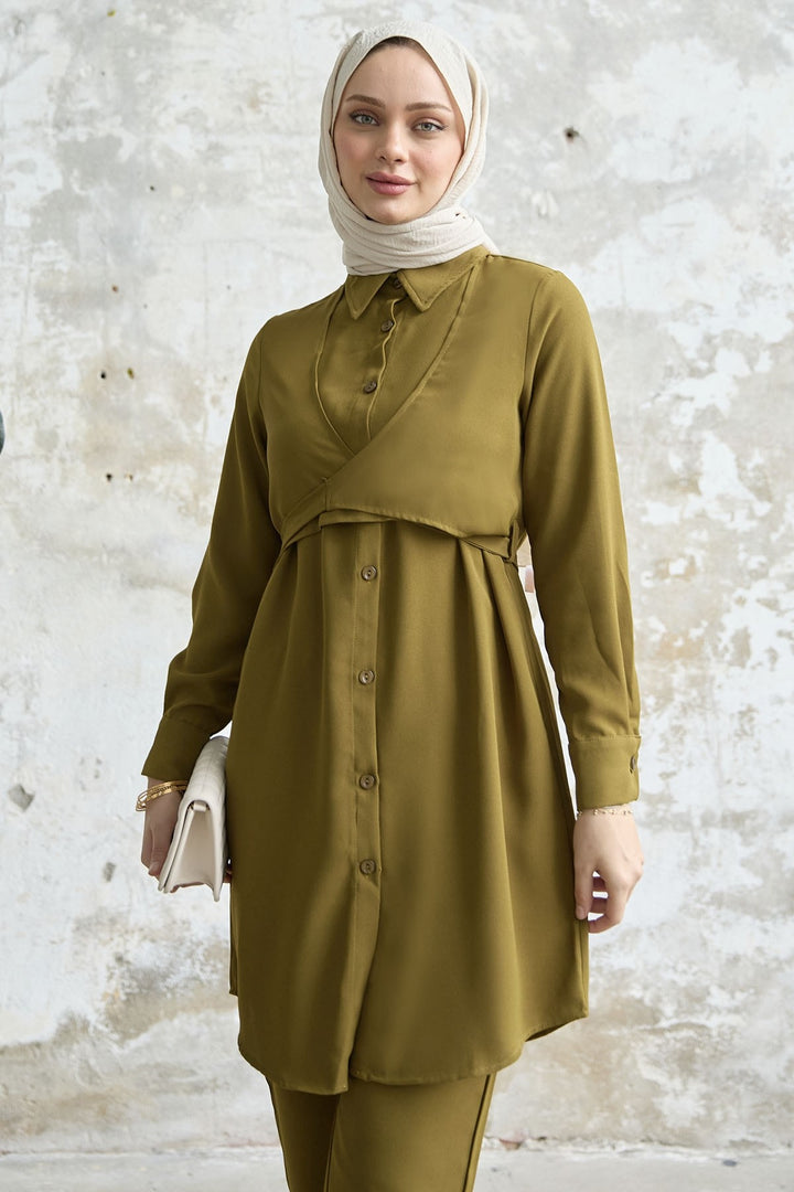 MDS Women Front Tied Two Piece Set - Pistachio Green - Landgraaf