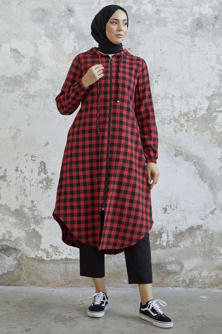 MDS Women Lenya Plaid Hat - Red - Alton