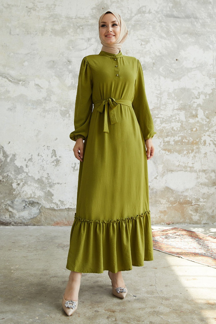 MDS Women Meyra Buttoned A-line Dress - Pistachio Green - Pokrovsk