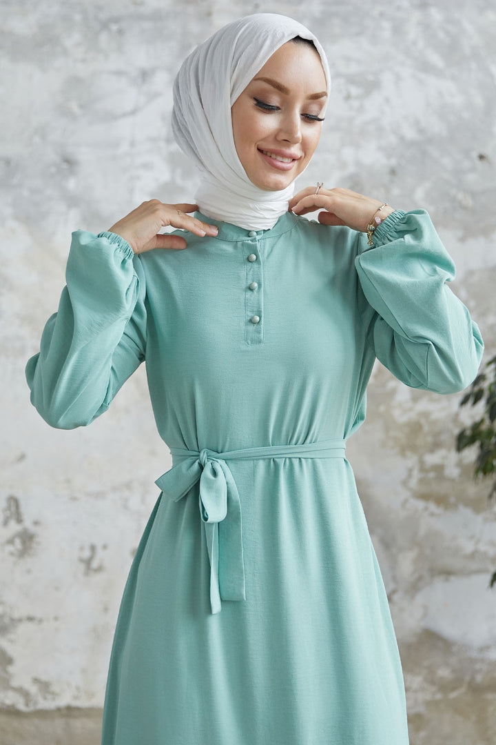 MDS Women Meyra Buttoned A-line Dress - Light Green - Norwich