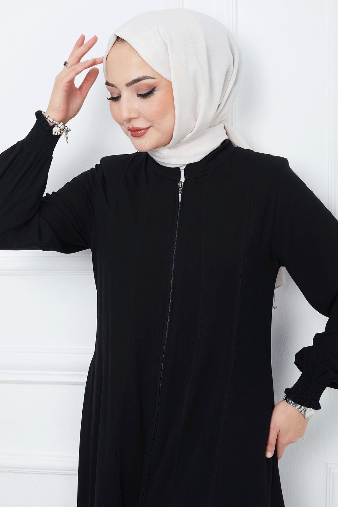 MDS Women Patchwork Mevlana Fabric Cloak - Black - Plauen