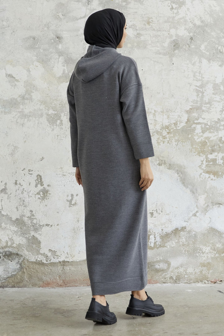 MDS Women Ivona Hooded Knit Dress - Anthracite - Hitchin