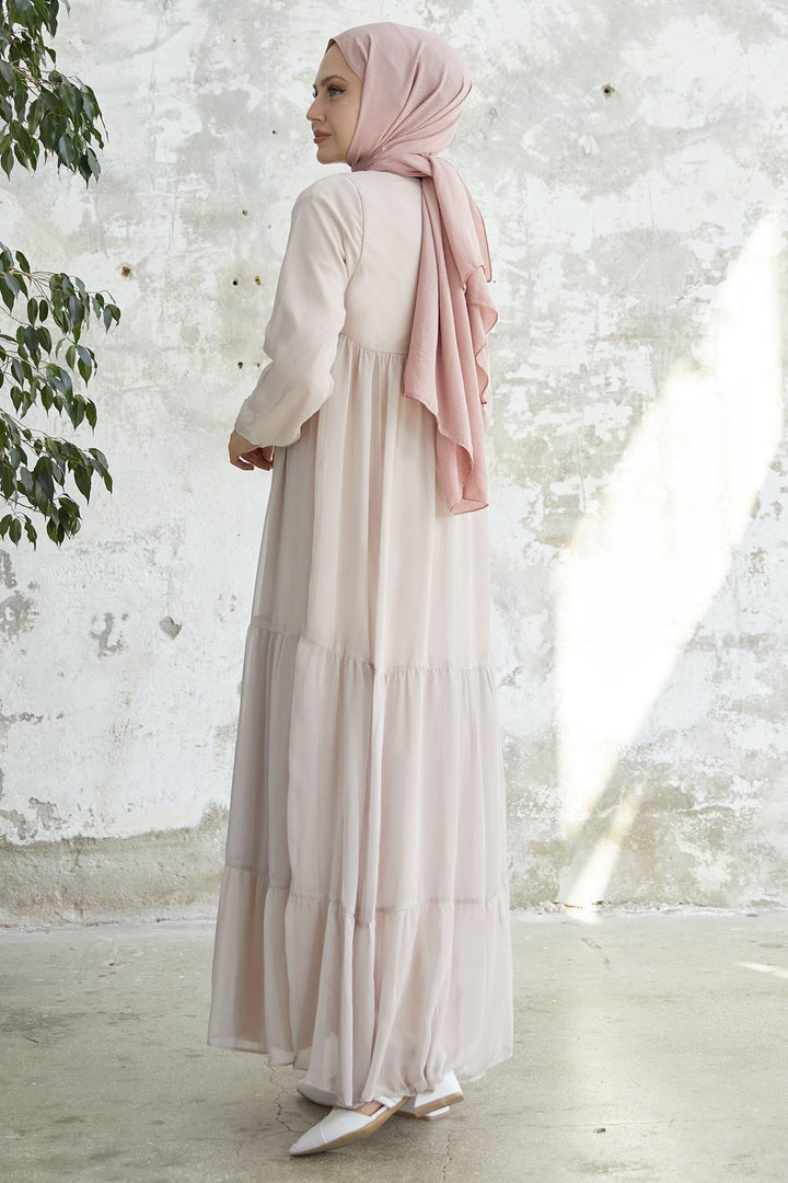 MDS Women Lace-Up Yoryo Chiffon Dress - Dusty Pink - Valongo