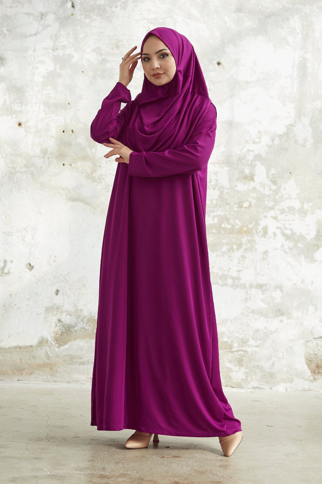 MDS Women One Piece Prayer Dress - Fuchsia - Placentia