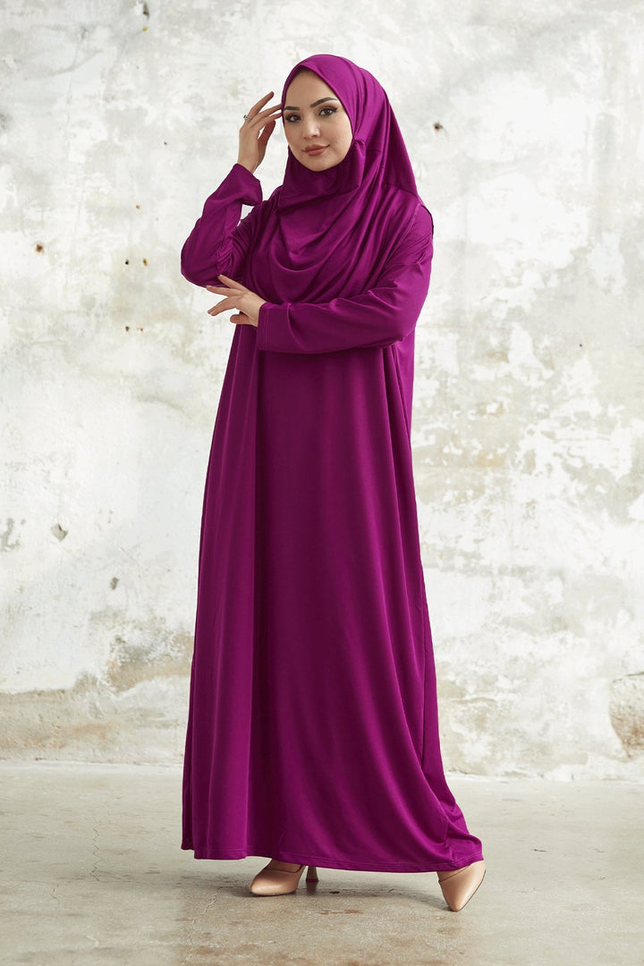 MDS Women One Piece Prayer Dress - Fuchsia - Placentia