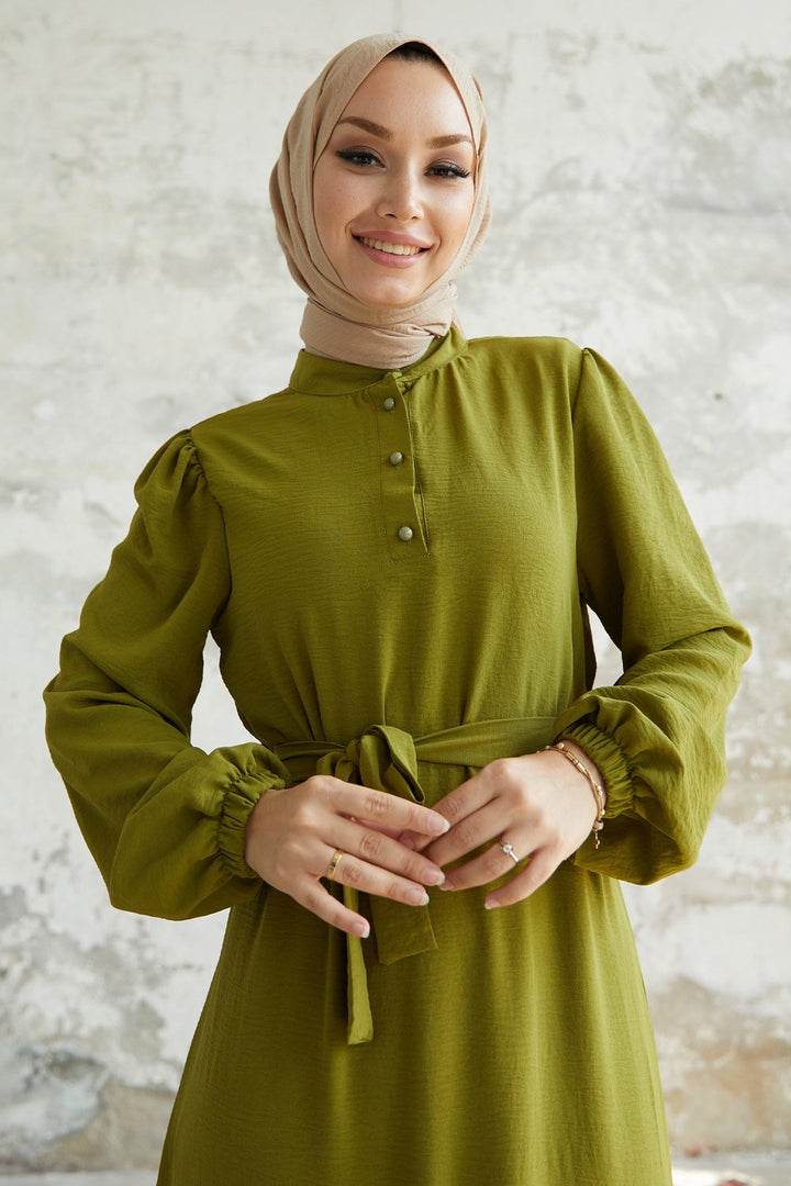 MDS Women Meyra Buttoned A-line Dress - Pistachio Green - Pokrovsk