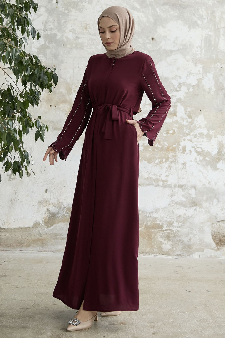 MDS Women Sleeves Stone Processing Ferace - Burgundy - Santee