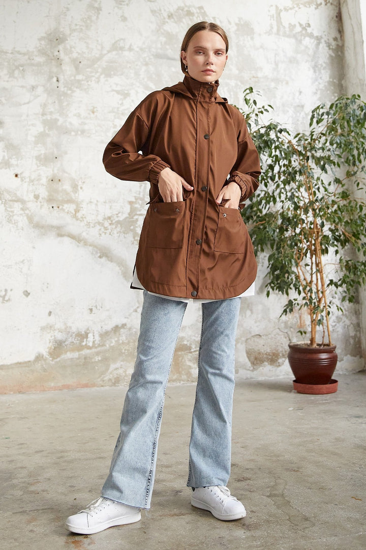 MDS Women Rosa Short Trench Coat - Brown - Baltimore