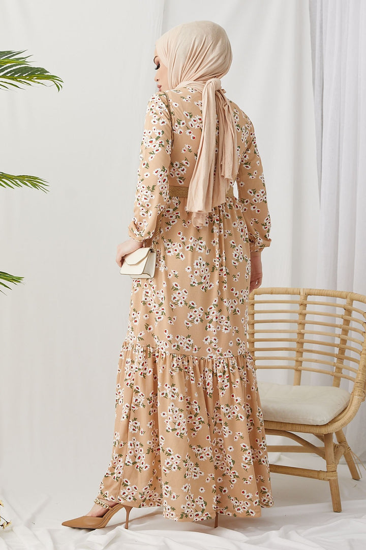 MDS Women Lesa Floral Straw Belted Dress - Beige - Greeley