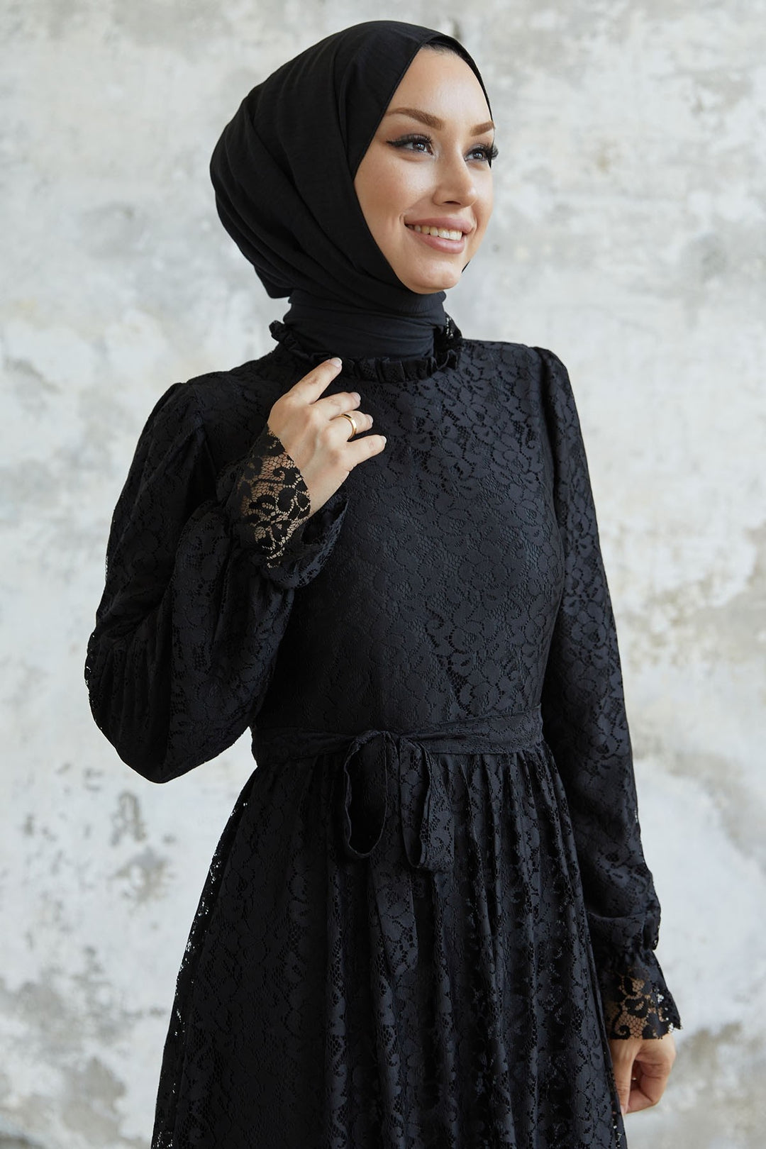 MDS Women Milna Kolu Frill Embroidered Dress - Black - Wagga Wagga