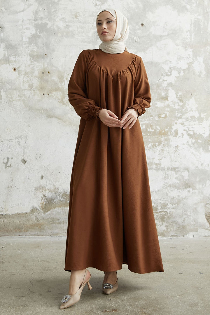 MDS Women Gipeli Front Robed Dress - Dark Brown - Euclid