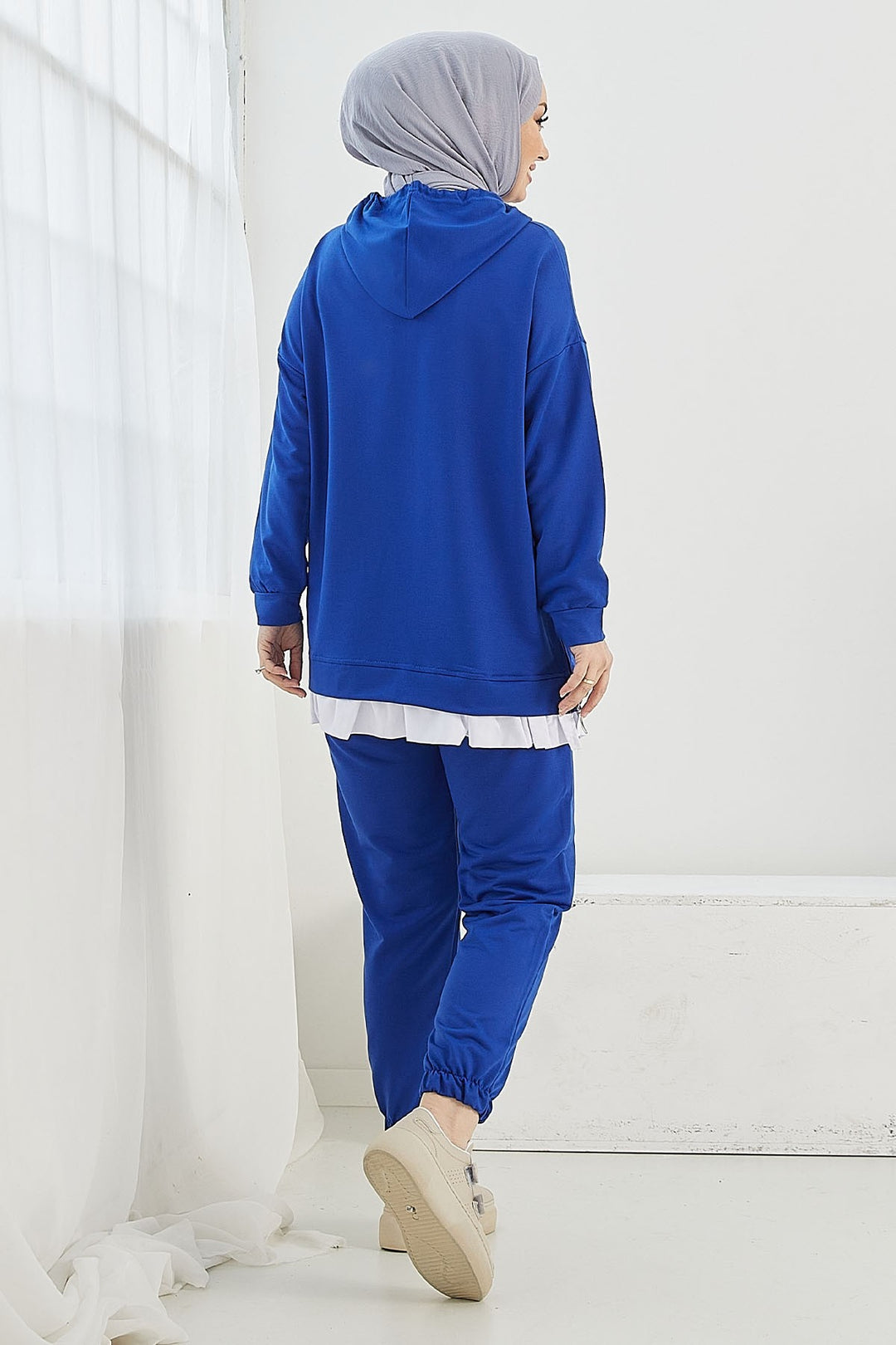 MDS Women Losya Sides Zippered Hooded Two-Piece Set - Sky Blue - Bartlett