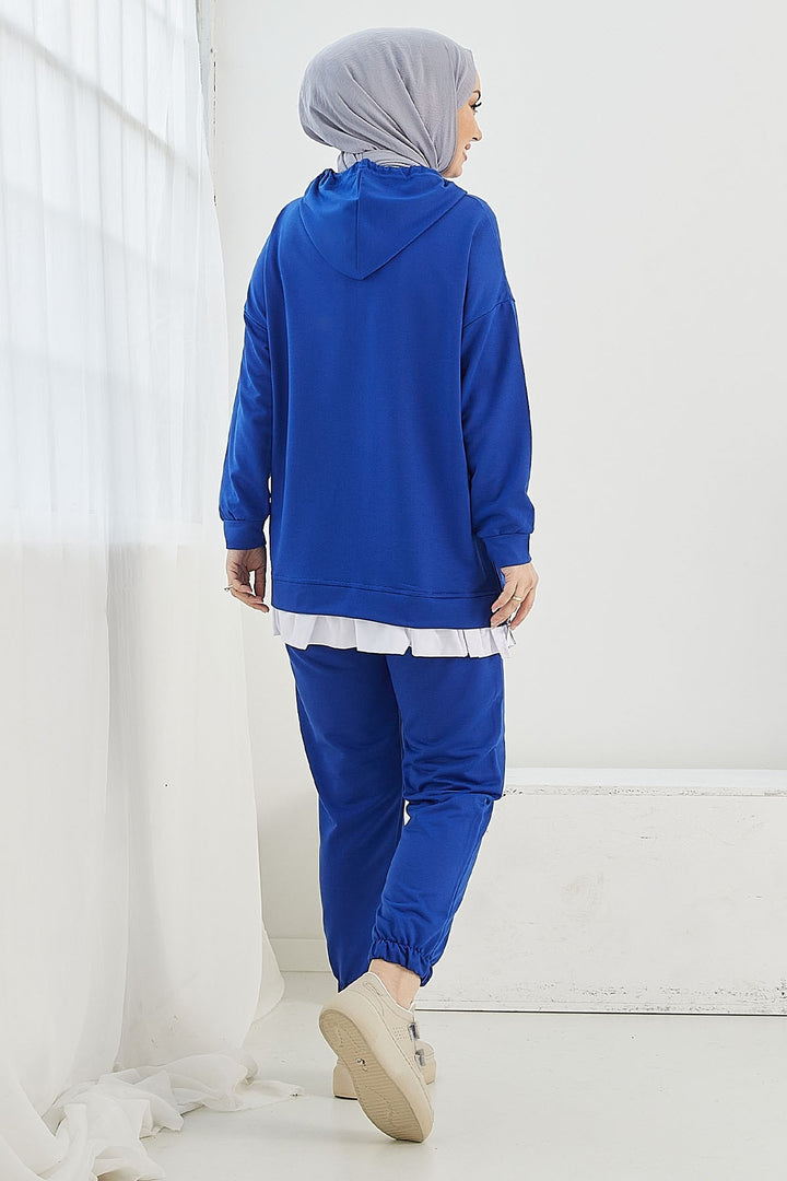 MDS Women Losya Sides Zippered Hooded Two-Piece Set - Sky Blue - Bartlett