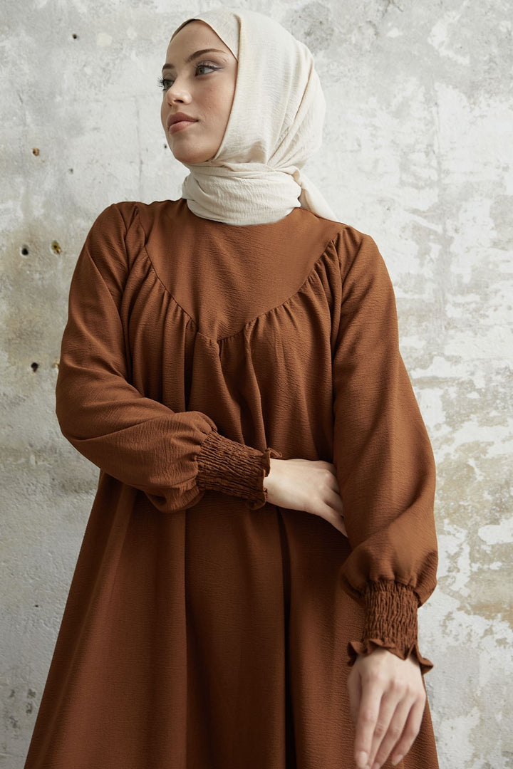 MDS Women Gipeli Front Robed Dress - Dark Brown - Euclid