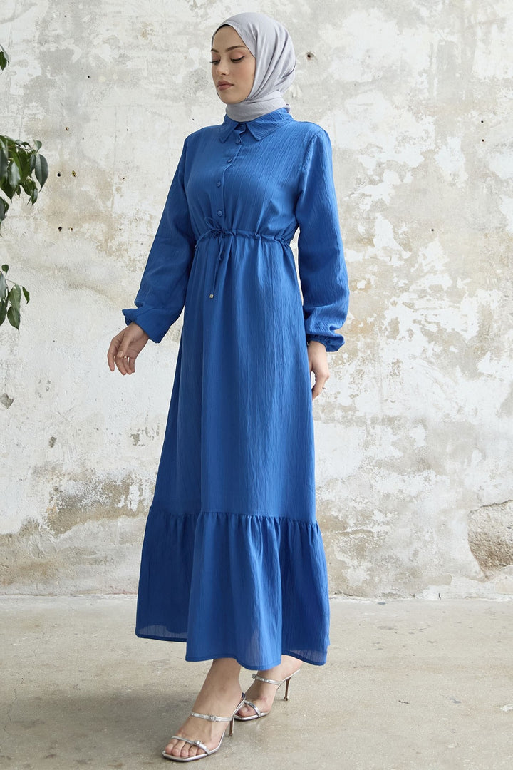 MDS Women Self-Striped Monaco Dress - Saxe Blue - Salina