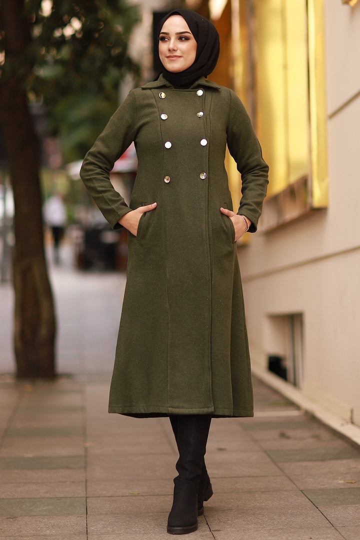 MDS Women Nitsa Double-Breasted Coat - Khaki - Rostock