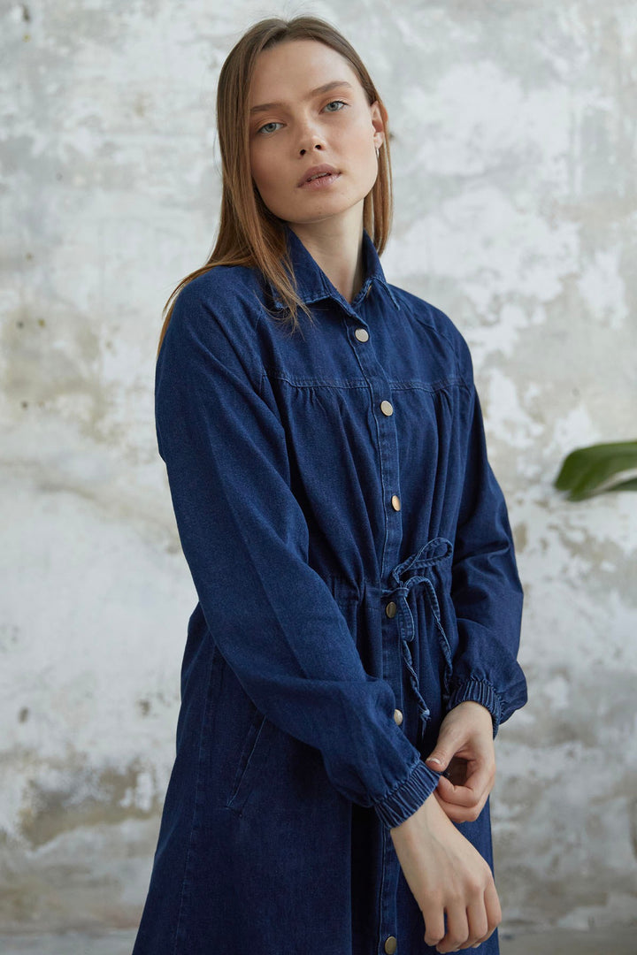MDS Women Milva Robal Tunnel Belted Denim Jacket - Blue - Tuscaloosa