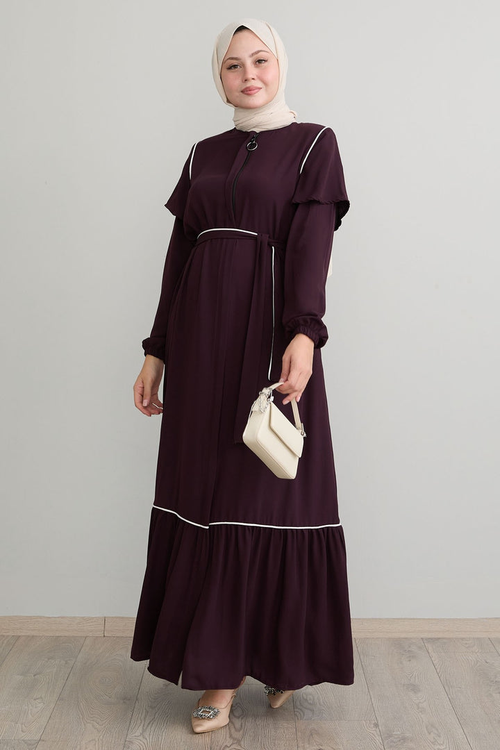 MDS Women Sleeveless Detailed Purple Abaya - Saint-Martin-d’Hères