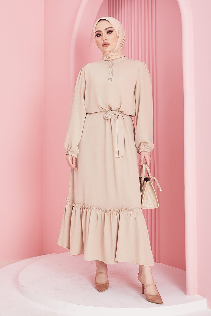 MDS Women Meyra Buttoned A-line Dress - Beige - Cheektowaga