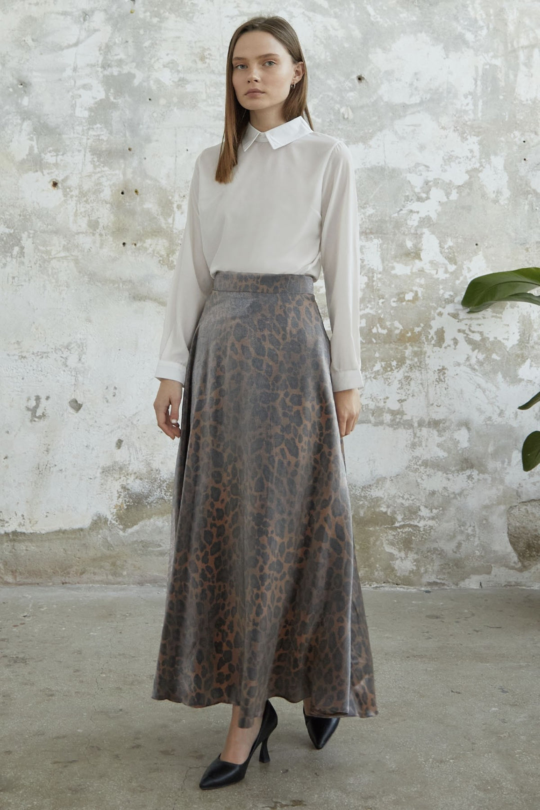 MDS Women Bright Tulle Patterned Viscose Skirt - Brown - Ridderkerk