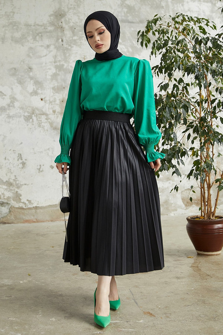 MDS Women Alfea Leather-Look Skirt - Black - Riga