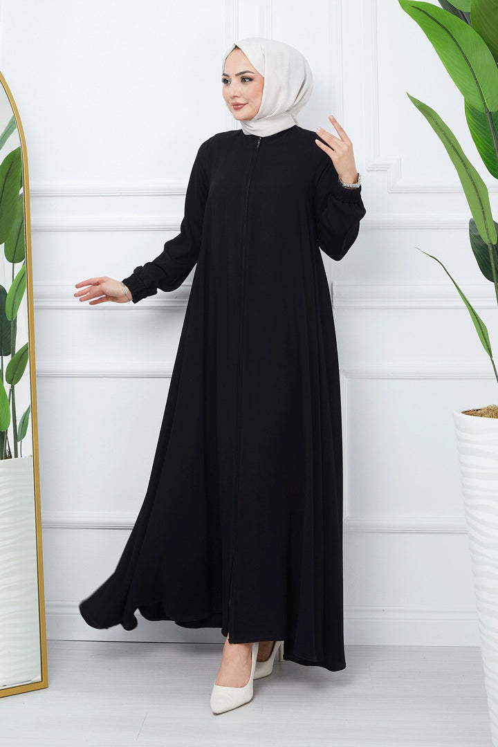 MDS Women Medina Silk Mevlana Cloak - Black - Spring Hill