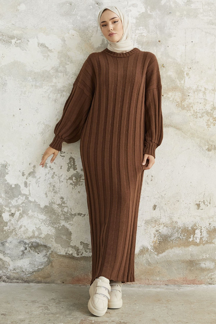 MDS Women Lovisa Threaded Knit Dress - Bitter Coffee - Sassuolo
