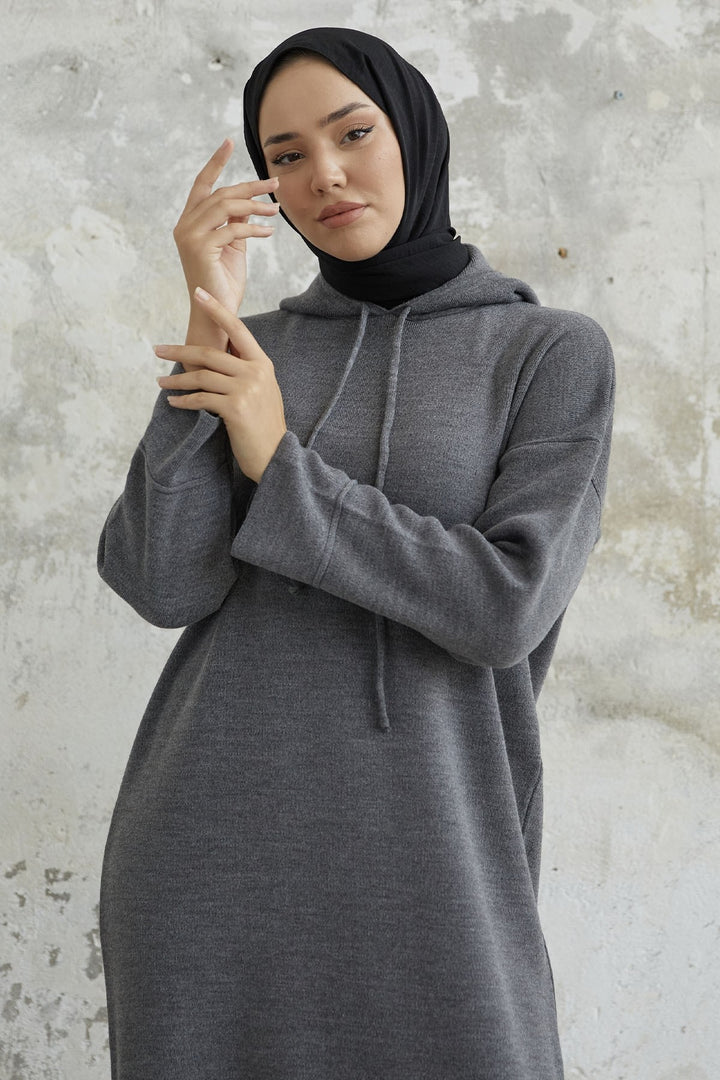 MDS Women Ivona Hooded Knit Dress - Anthracite - Hitchin