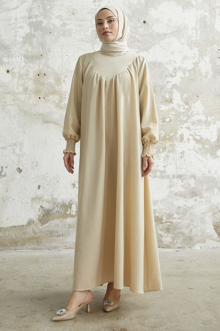 MDS Women Gipeli Front Robed Dress - Beige - Vale de Cavalos